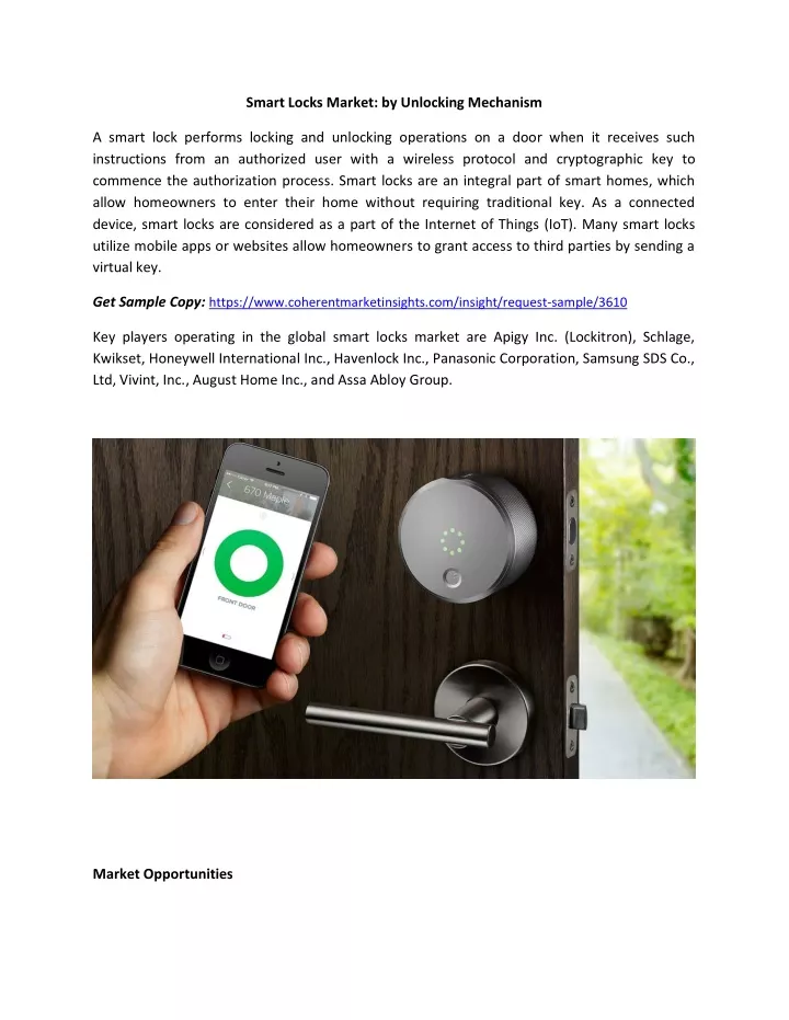 smart locks market by unlocking mechanism