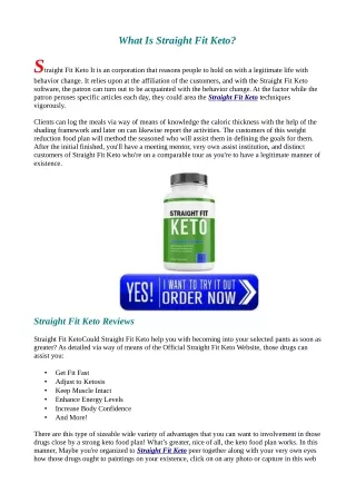 Straight Fit Keto|Reviews |Where to buy|Scam |Side Effects|