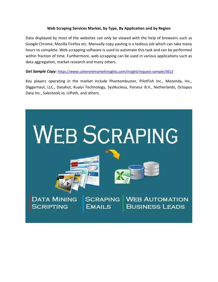web scraping services market by type