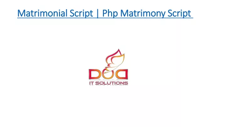 matrimonial script php matrimony script