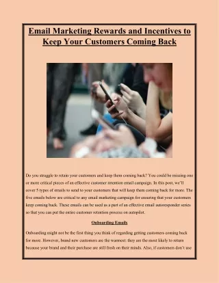 Email Marketing Rewards and Incentives to Keep Your Customers Coming Back