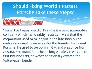 should fixing world s fastest porsche take these steps