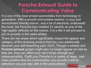 porsche exhaust guide to communicating value