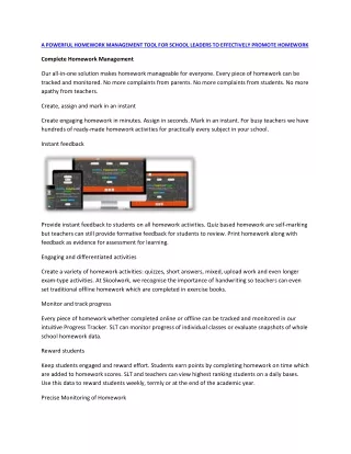 a powerful homework management tool for school