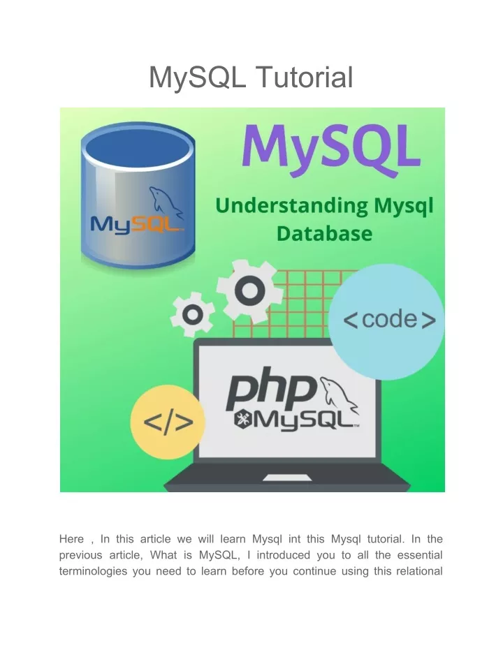 mysql tutorial