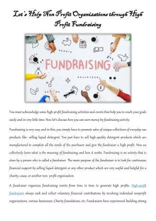 let s let s help non profit organizations help