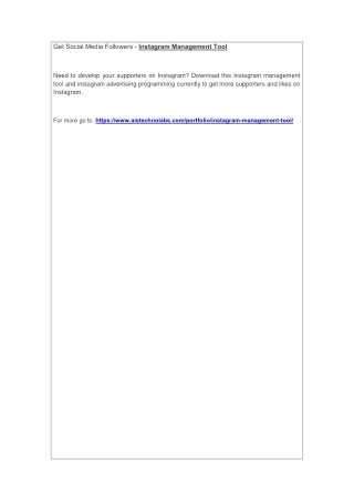 get social media followers instagram management