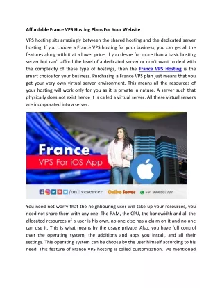affordable france vps hosting plans for your