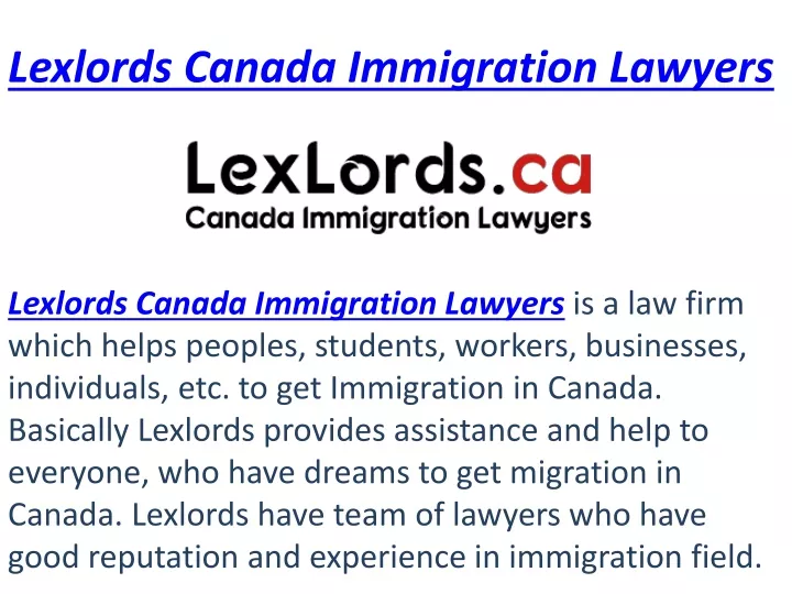 lexlords canada immigration lawyers
