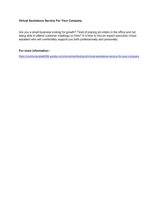 virtual assistance service for your company