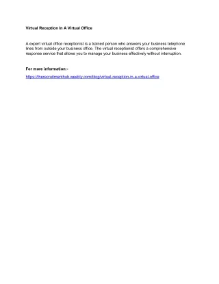 virtual reception in a virtual office