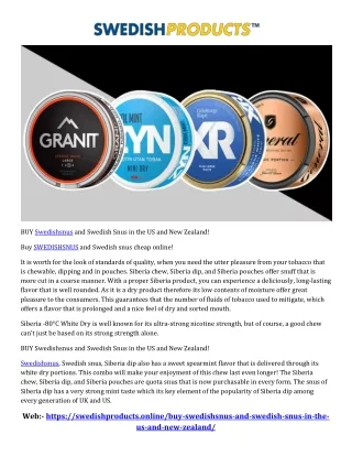 buy swedishsnus and swedish snus