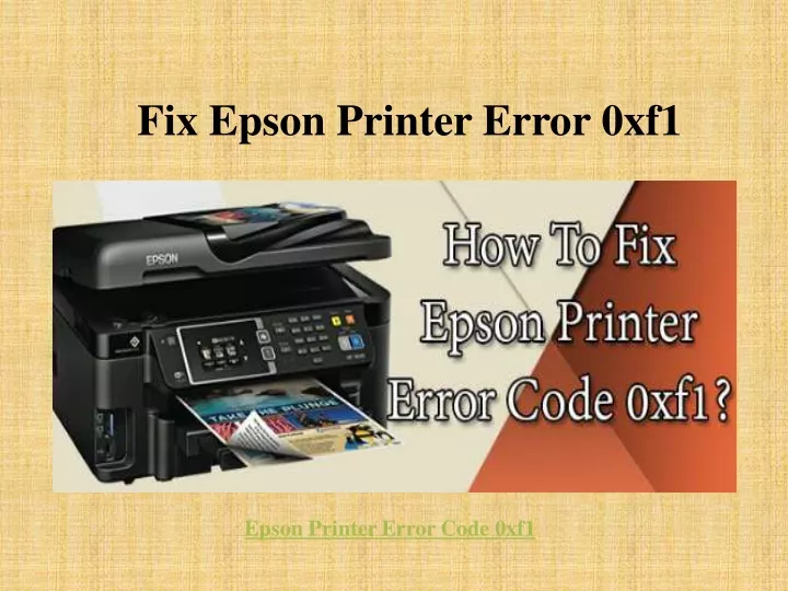 fix epson printer error 0xf1