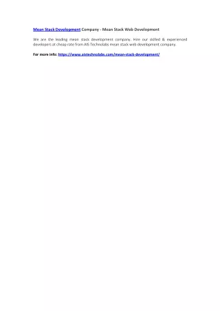 mean stack development company mean stack