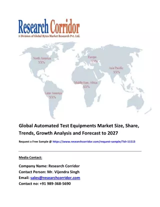 Global Automated Test Equipment’s Market Size, Industry Trends, Share and Forecast to 2027