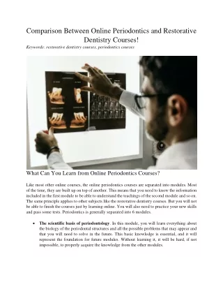 comparison between online periodontics