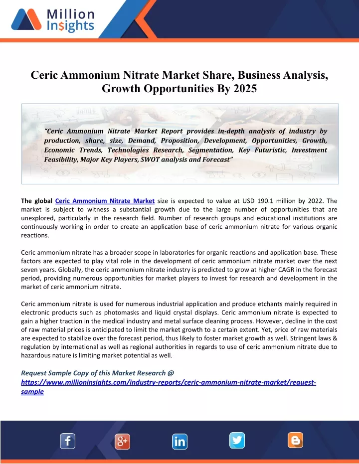 ceric ammonium nitrate market share business