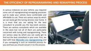 The Efficiency of Reprogramming and Remapping Process