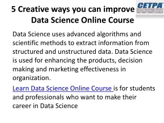 5 Creative ways you can improve your Data Science Online Course