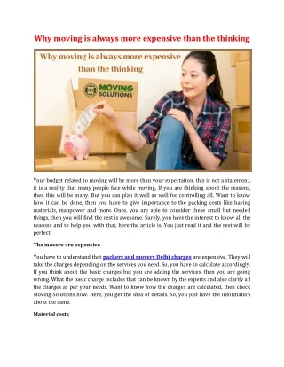 why moving is always more expensive than