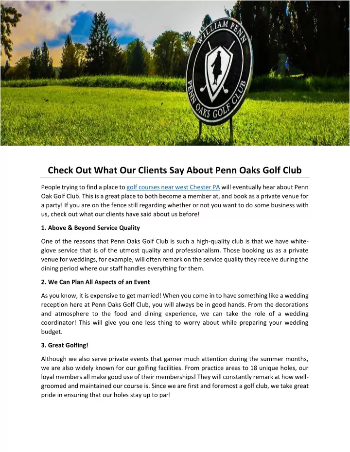 check out what our clients say about penn oaks