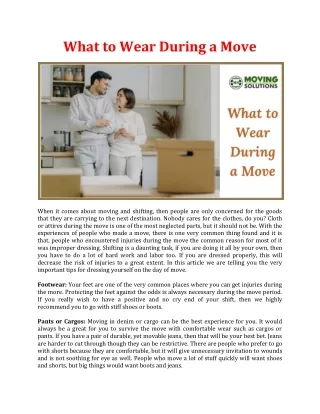 what to wear during a move