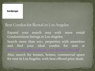 Best Condos for Rental in Los Angeles
