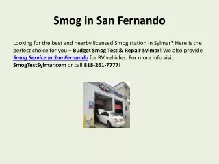Looking for Smog San Fernando?