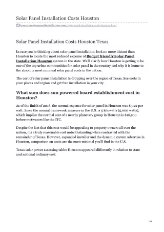 solar panel installation costs houston