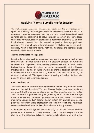 applying thermal surveillance for security