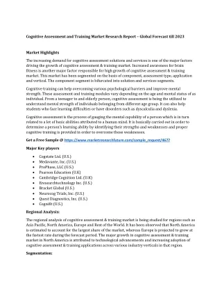 cognitive assessment and training market research