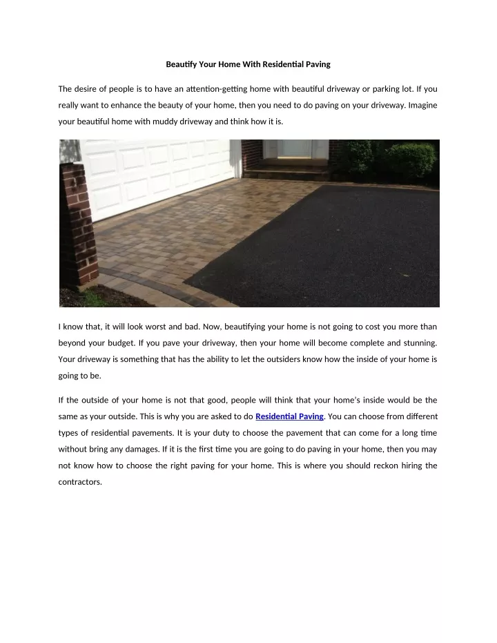 beautify your home with residential paving