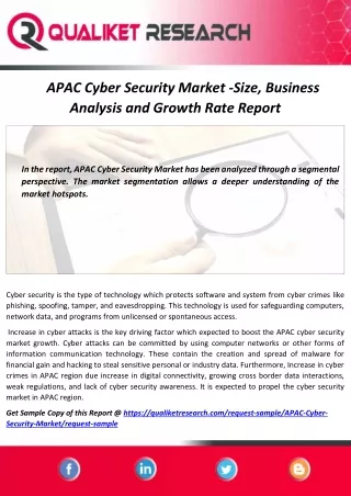 Global APAC Cyber Security Market Growth Outlook and Evolving Technology 2020 to 2027