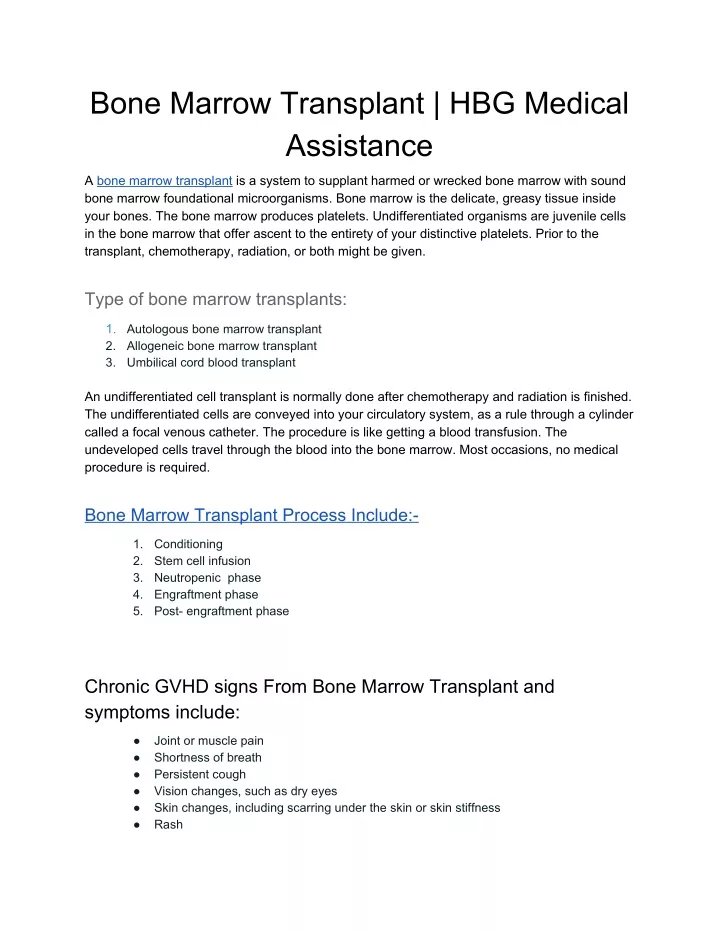 bone marrow transplant hbg medical assistance