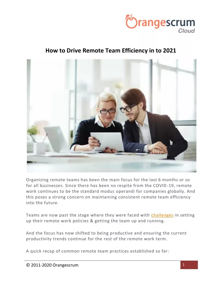 how to drive remote team efficiency in to 2021