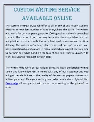 custom writing service available online