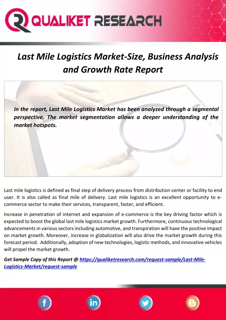 last mile logistics market size business analysis