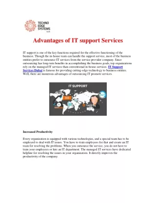 advantages of it support services