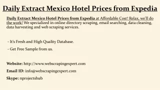 Daily Extract Mexico Hotel Prices from Expedia