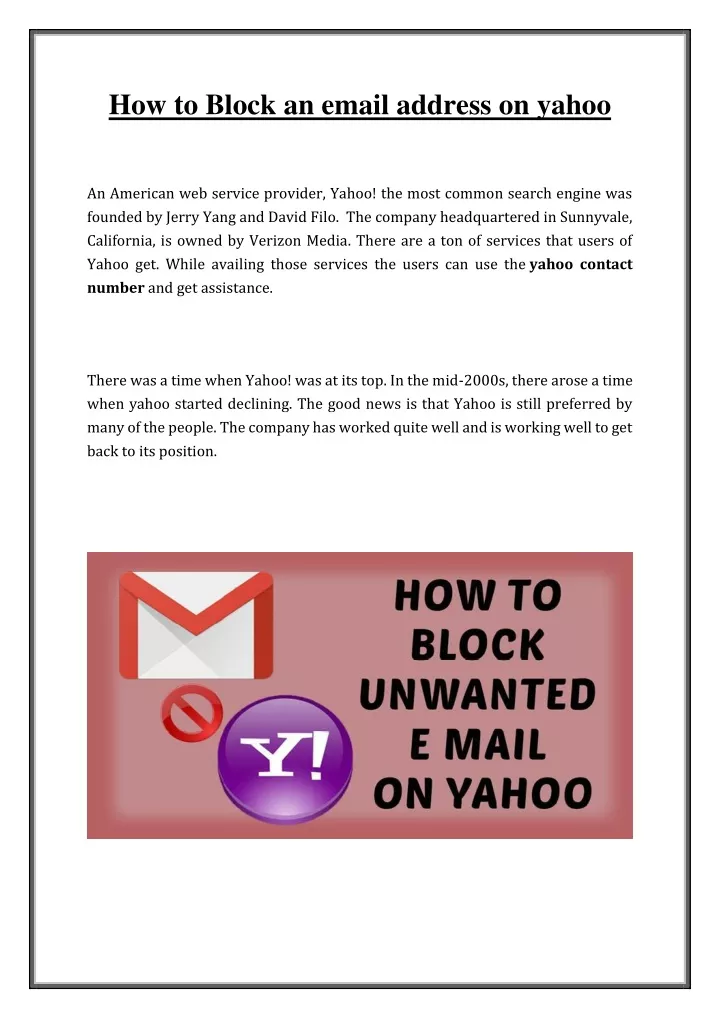 how to block an email address on yahoo