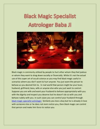 Black Magic Specialist Astrologer Baba Ji