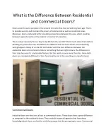 What is the Difference Between Residential and Commercial Doors? - slide 1