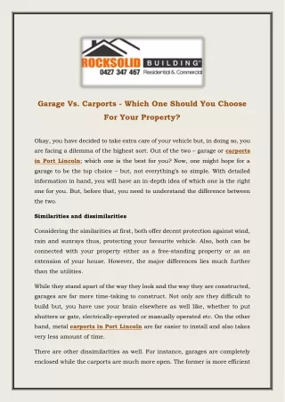 garage vs carports which one should you choose