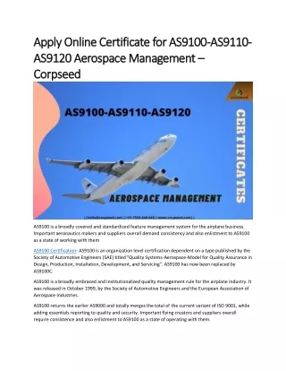 Important things about Aerospace Management - Corpseed