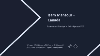 Isam Mansour (Canada) - Founded His IT Consultancy Firm in 2015
