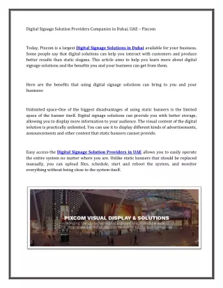 digital signage solution providers companies