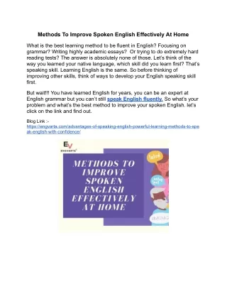 methods to improve spoken english effectively