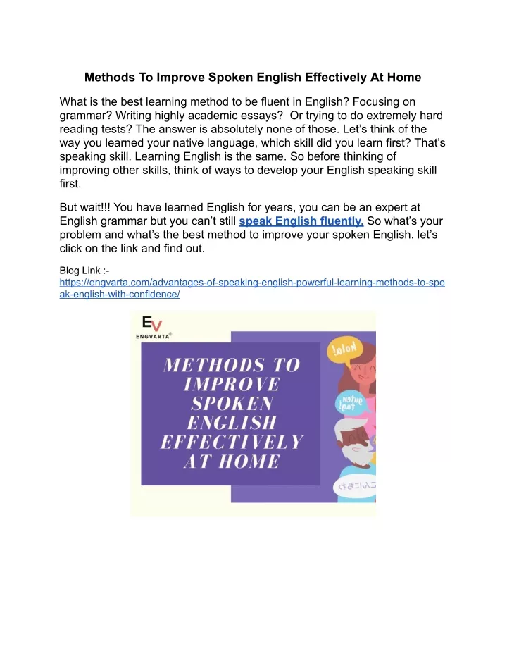 methods to improve spoken english effectively