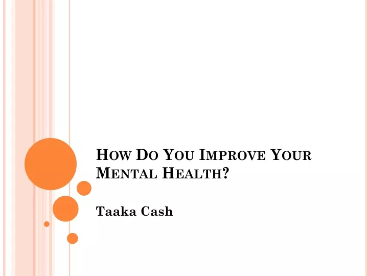 how do you improve your mental health