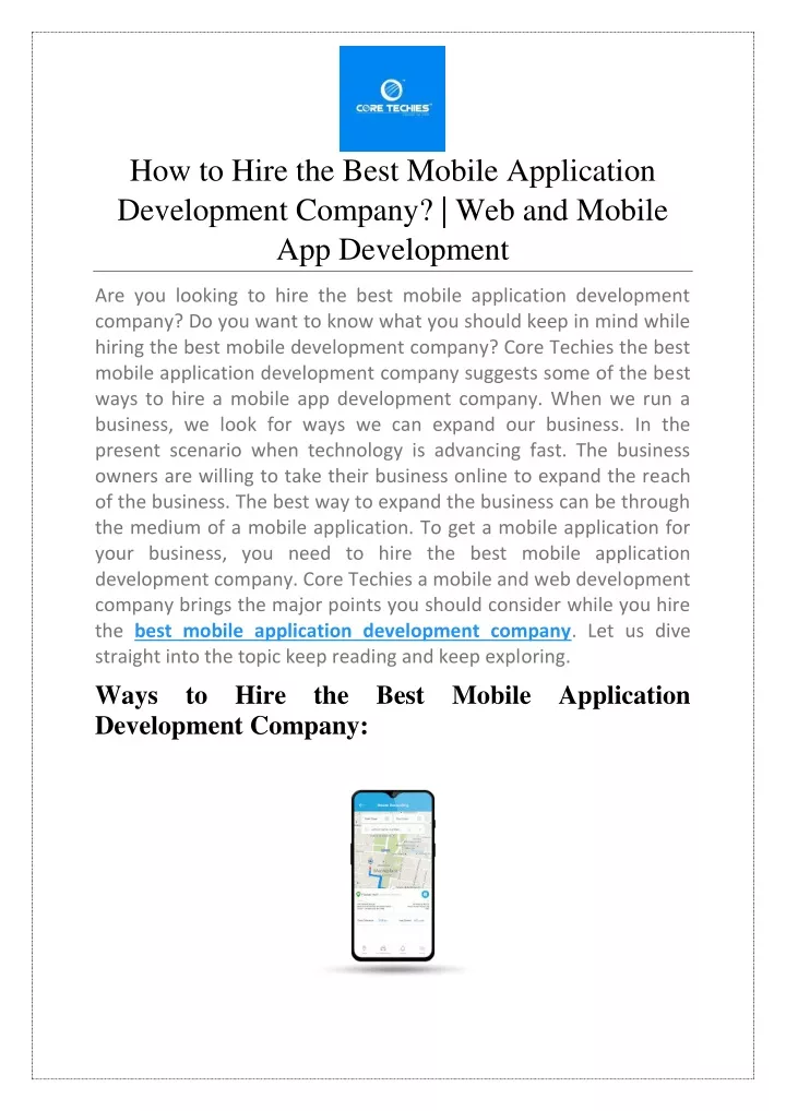 how to hire the best mobile application